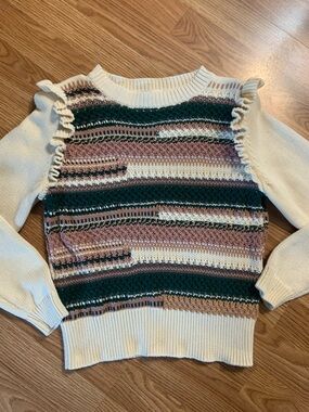 Another Love Sweater with Ruffle Detail |Cotton sweater| vintage 70s esthetic